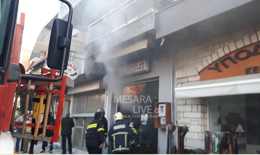 Κόλαση φωτιάς σε κατάστημα στο κέντρο των Μοιρών (Φώτο-Βίντεο)