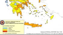 Πολιτική Προστασία:χάρτης πρόβλεψης κινδύνου πυρκαγιάς σήμερα- πολύ υψηλός ο κίνδυνος για την Κρήτη
