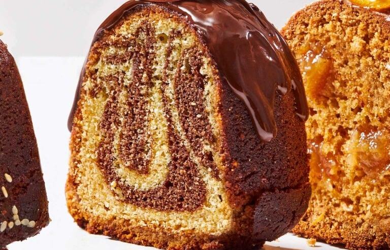Κέικ μαρμπρέ με ελαιόλαδο, πορτοκάλι, κανέλα και καφέ