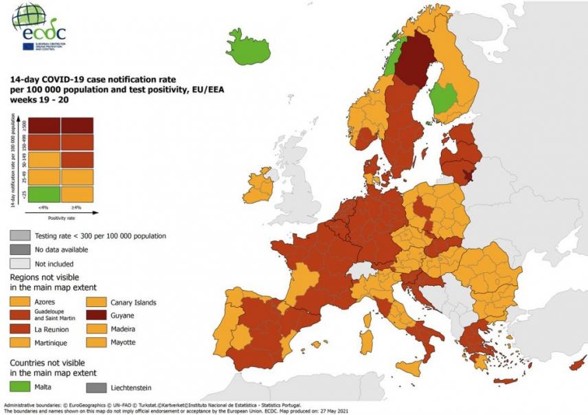 ΕCDC: Βελτιωμένη η εικόνα της χώρας στον επιδημιολογικό χάρτη