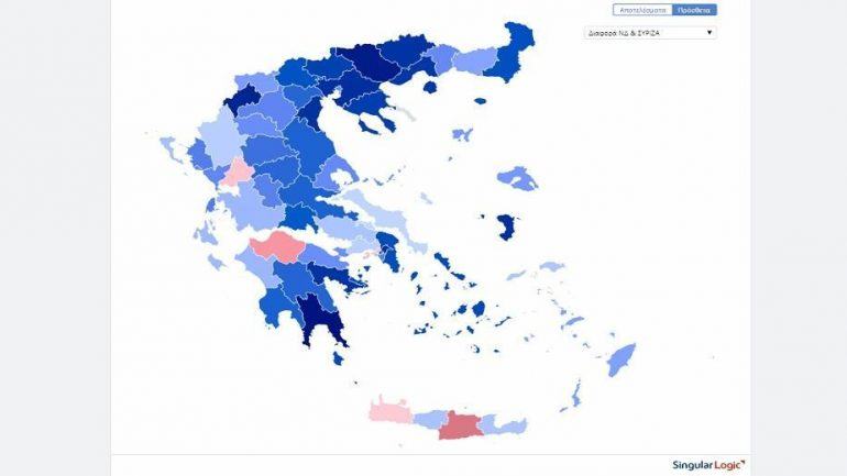 Στο Ηράκλειο η καλύτερη επίδοση του ΣΥΡΙΖΑ, στην Λακωνία της ΝΔ
